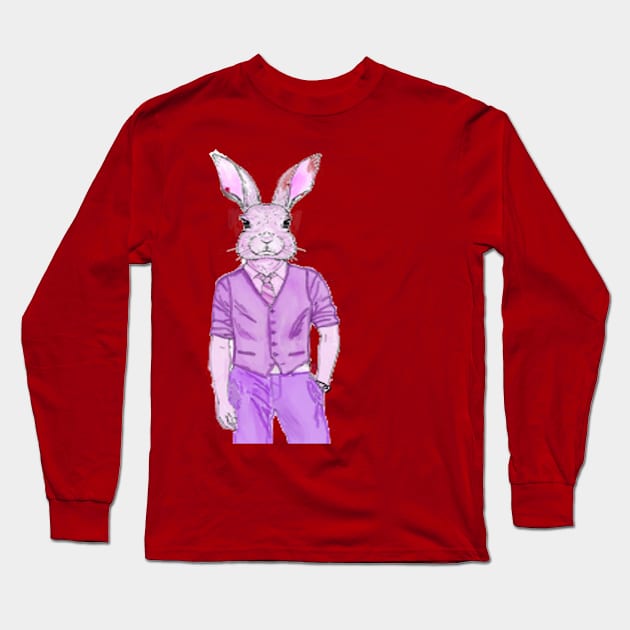 50 shades of purple bunny Long Sleeve T-Shirt by RAINBOWZEBRA